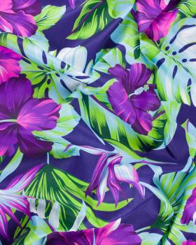 Polynesian fabric HIBISCUS Purple - Tissushop